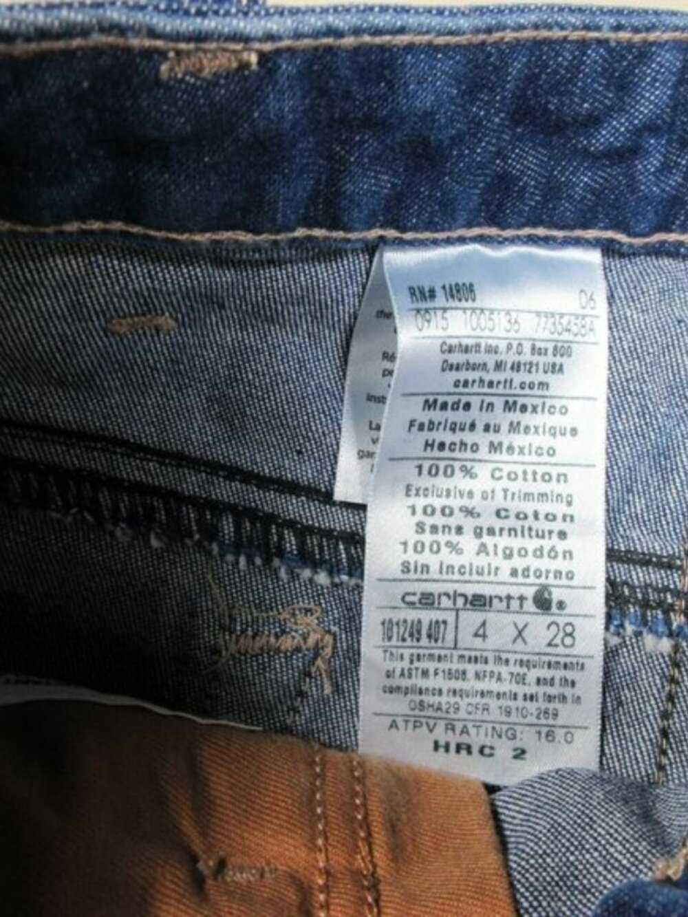 Carhartt womens dark wash bootcut nfpa 2112 FR work jeans 4x28 NWT - Picture 3 of 9